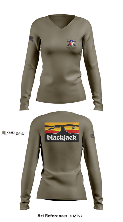 3-133fabj 37880116 Women's Long Sleeve V-neck Shirt - 1