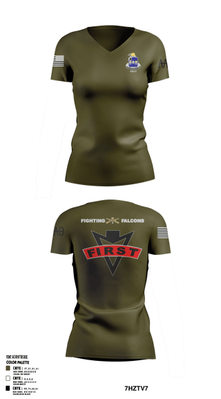 Women's Short Sleeve Vneck Shirt, , Army, Teamtime, Team time, sublimation, custom sports apparel, team uniforms, spirit wear, spiritwear, sports uniforms, custom shirts, team store, custom team store, fundraiser sports, apparel fundraiser