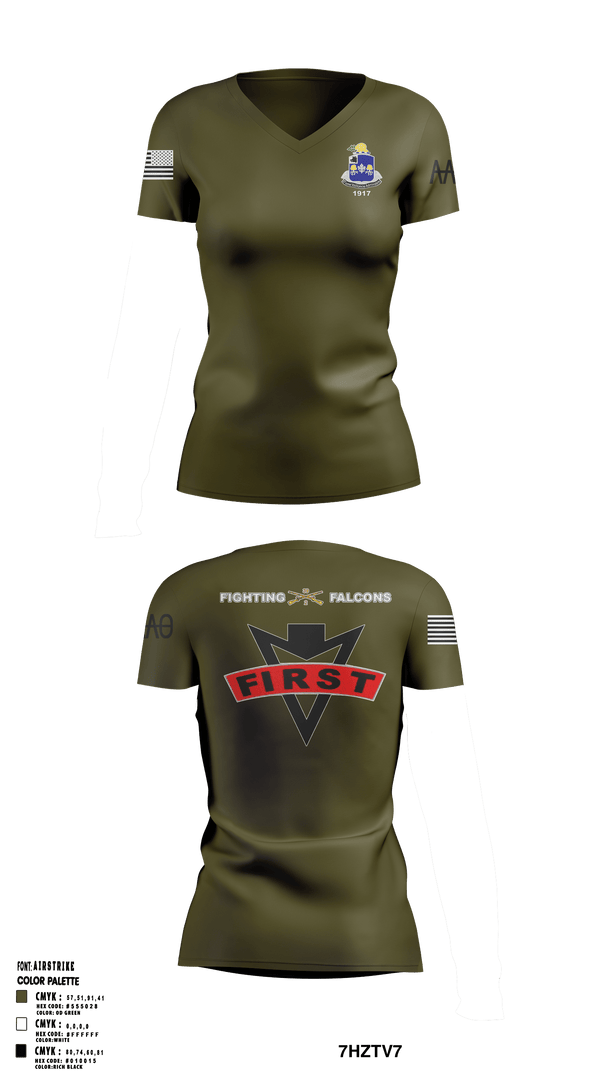 Women's Short Sleeve Vneck Shirt, , Army, Teamtime, Team time, sublimation, custom sports apparel, team uniforms, spirit wear, spiritwear, sports uniforms, custom shirts, team store, custom team store, fundraiser sports, apparel fundraiser