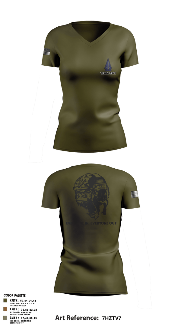 Women's Short Sleeve Vneck Shirt, 3rd SFAB, Army, Teamtime, Team time, sublimation, custom sports apparel, team uniforms, spirit wear, spiritwear, sports uniforms, custom shirts, team store, custom team store, fundraiser sports, apparel fundraiser