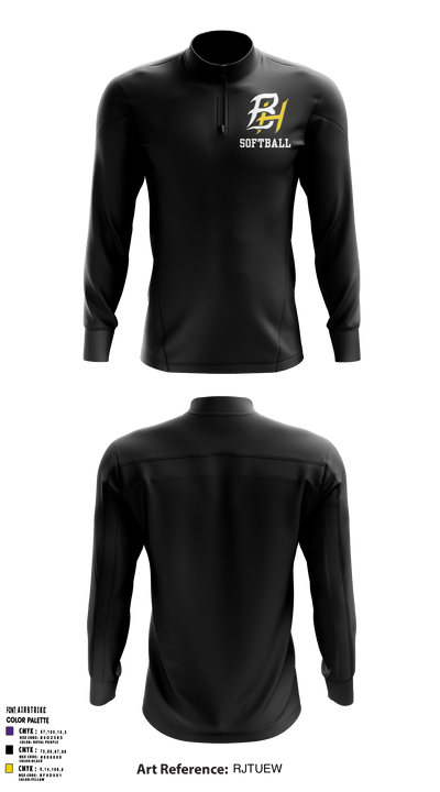 BRET HARTE UNION HIGH SCHOOL SOFTBALL Quarter Zip Jacket - 3