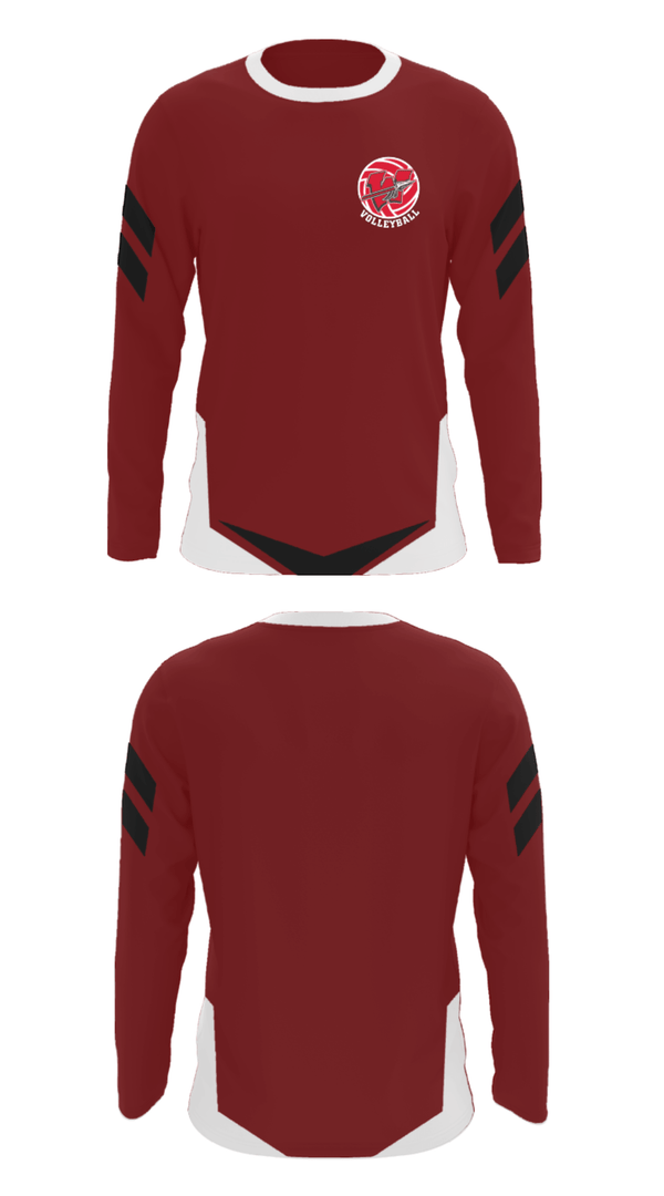 Long Sleeve Performance Shirt, Warrenton R-3 High School Volleyball, Men's Volleyball, Teamtime, Team time, sublimation, custom sports apparel, team uniforms, spirit wear, spiritwear, sports uniforms, custom shirts, team store, custom team store, fundraiser sports, apparel fundraiser
