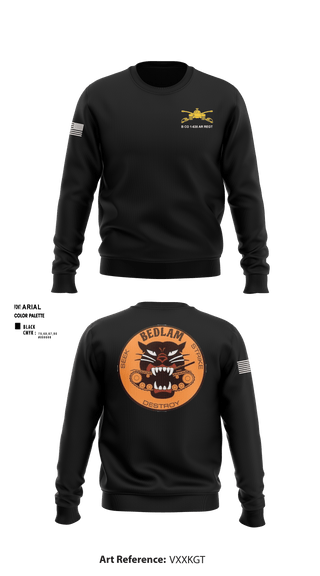 Crew Neck Sweatshirt, HHC 1-635TH AR, National Guard, Teamtime, Team time, sublimation, custom sports apparel, team uniforms, spirit wear, spiritwear, sports uniforms, custom shirts, team store, custom team store, fundraiser sports, apparel fundraiser