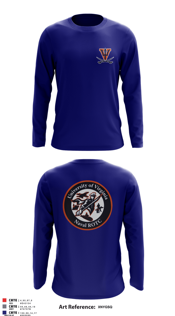 Long Sleeve Performance Shirt, University of Virginia NROTC, Navy, Teamtime, Team time, sublimation, custom sports apparel, team uniforms, spirit wear, spiritwear, sports uniforms, custom shirts, team store, custom team store, fundraiser sports, apparel fundraiser