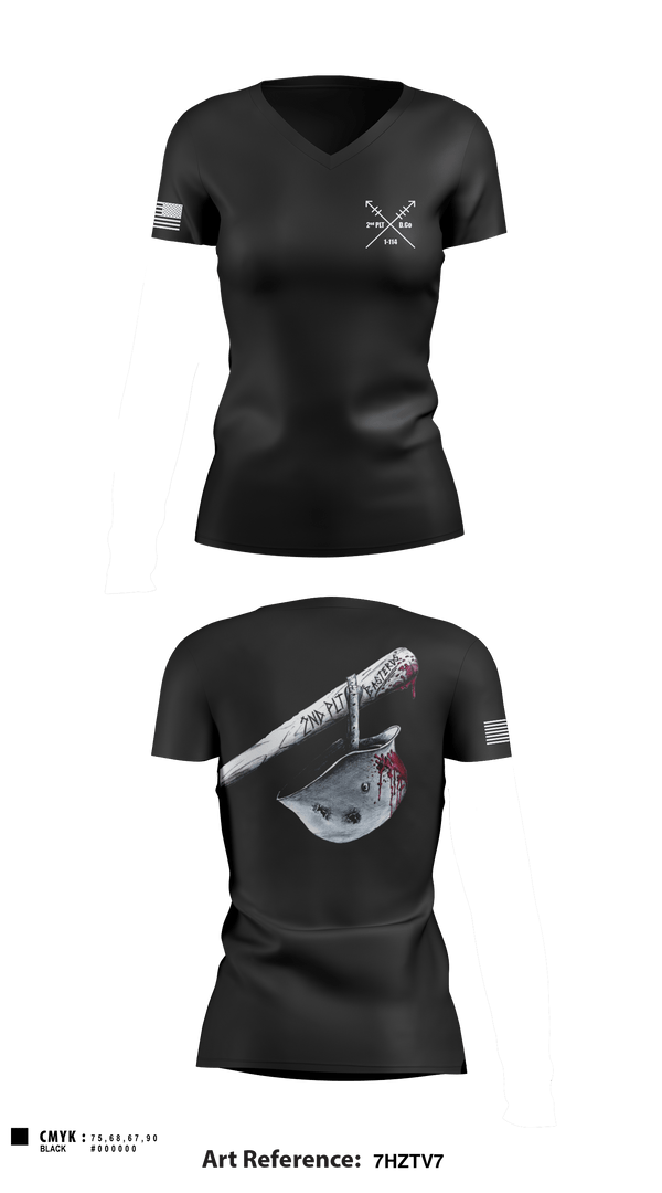 Women's Short Sleeve Vneck Shirt, 2nd PLT Baseterds, National Guard, Teamtime, Team time, sublimation, custom sports apparel, team uniforms, spirit wear, spiritwear, sports uniforms, custom shirts, team store, custom team store, fundraiser sports, apparel fundraiser