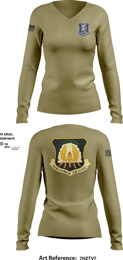 Walton Braves 9881156 Women's Long Sleeve V-neck Shirt - 2