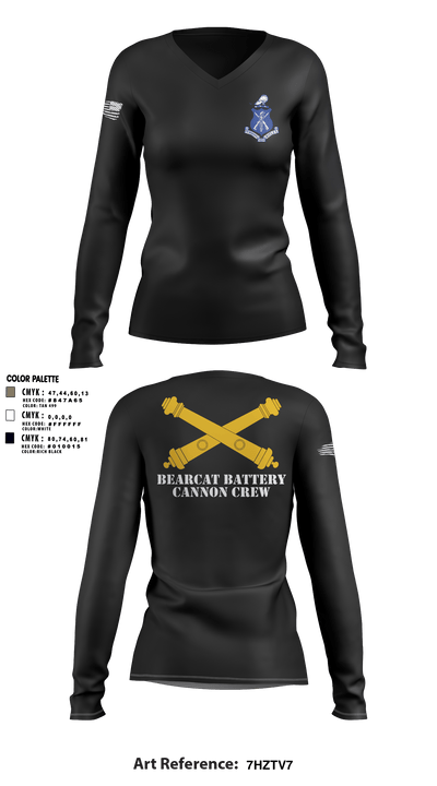 Pershing Rifles 10051987 Women's Long Sleeve V-neck Shirt - 3