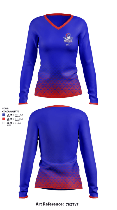 Moberly High School Golf 32711147 Women's Long Sleeve V-neck Shirt - 1
