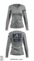 Irving Police K9 Unit 73761105 Women's Long Sleeve V-neck Shirt - 3