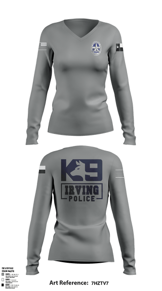 Women's Long Sleeve Vneck Shirt, , Police, Teamtime, Team time, sublimation, custom sports apparel, team uniforms, spirit wear, spiritwear, sports uniforms, custom shirts, team store, custom team store, fundraiser sports, apparel fundraiser