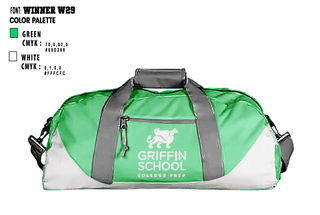 Duffle Bag, Griffin School, Spirit Store, Teamtime, Team time, sublimation, custom sports apparel, team uniforms, spirit wear, spiritwear, sports uniforms, custom shirts, team store, custom team store, fundraiser sports, apparel fundraiser