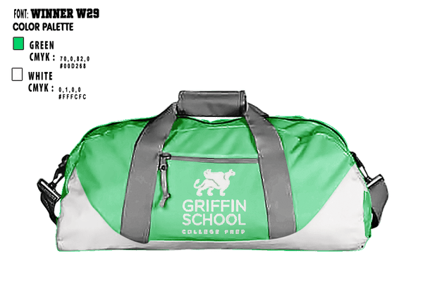Duffle Bag, Griffin School, Spirit Store, Teamtime, Team time, sublimation, custom sports apparel, team uniforms, spirit wear, spiritwear, sports uniforms, custom shirts, team store, custom team store, fundraiser sports, apparel fundraiser