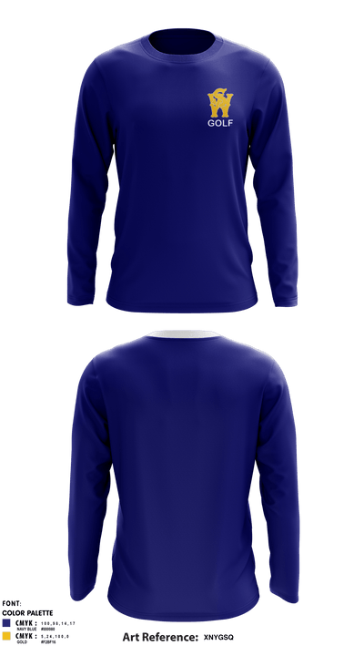 West Seattle High School Golf Team 9176643 Long Sleeve Performance Shirt - 1