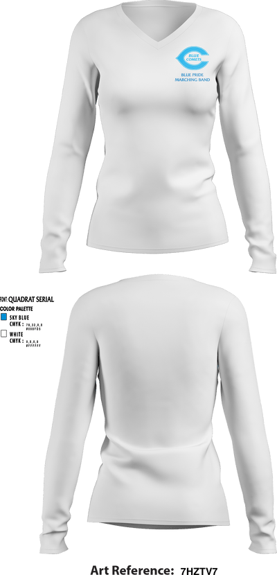 Chanute High School Band 70581105 Women's Long Sleeve V-neck Shirt - 2