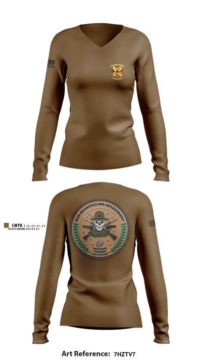 Weapons Training Battalion 3430348 Women's Long Sleeve V-neck Shirt - 6