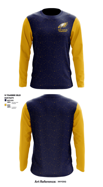 West Babylon High School Gymnastics 81093616 Long Sleeve Performance Shirt - 1