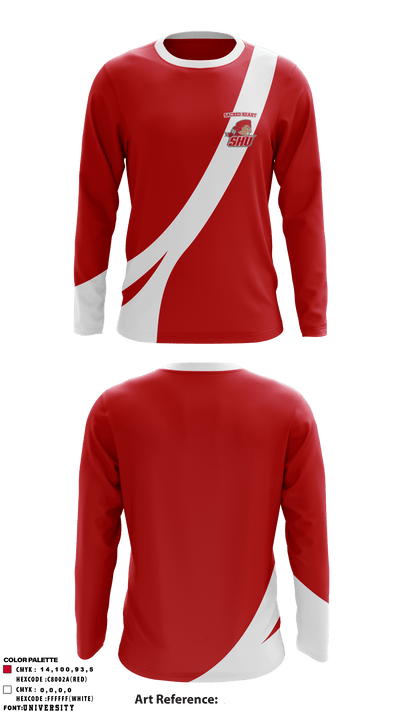Sacred Heart University Fencing 74307273 Long Sleeve Performance Shirt - 1