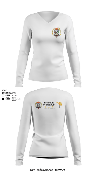 Triple Threat 63013438 Women's Long Sleeve V-neck Shirt - 3
