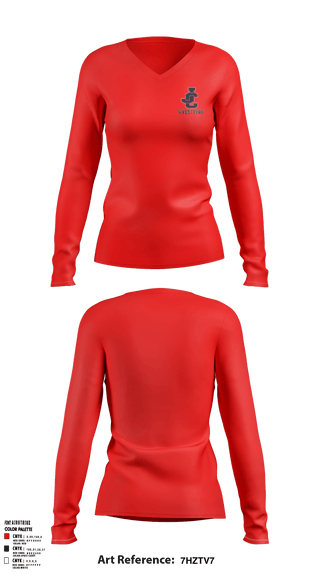 Women's Long Sleeve Vneck Shirt, Jefferson County High School Wrestling, Wrestling, Teamtime, Team time, sublimation, custom sports apparel, team uniforms, spirit wear, spiritwear, sports uniforms, custom shirts, team store, custom team store, fundraiser sports, apparel fundraiser