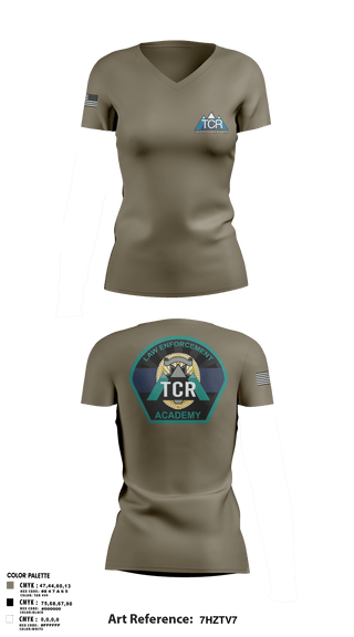 Women's Short Sleeve Vneck Shirt, TCR LE ACADEMY, Police, Teamtime, Team time, sublimation, custom sports apparel, team uniforms, spirit wear, spiritwear, sports uniforms, custom shirts, team store, custom team store, fundraiser sports, apparel fundraiser