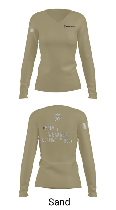 Marines 27240042 Women's Long Sleeve V-neck Shirt - 48