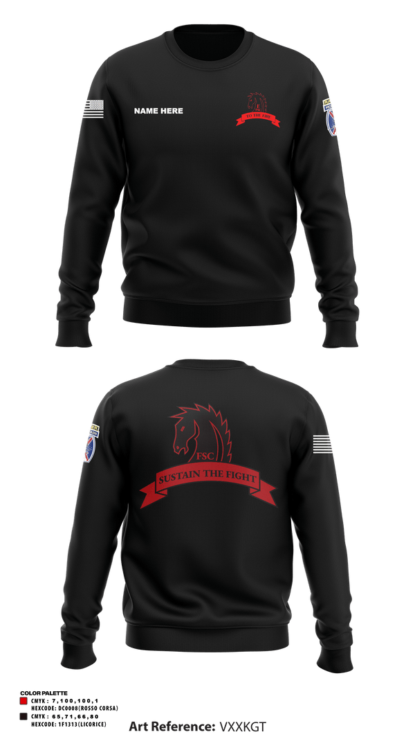 Crew Neck Sweatshirt, Echo FSC Stampede 7th Eng, Army, Teamtime, Team time, sublimation, custom sports apparel, team uniforms, spirit wear, spiritwear, sports uniforms, custom shirts, team store, custom team store, fundraiser sports, apparel fundraiser