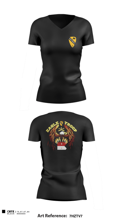 Eagle troop 9622358 Women's Short Sleeve V-neck Shirt - 1