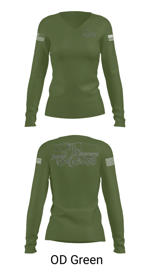 Women's Long Sleeve Vneck Shirt, , Army, Teamtime, Team time, sublimation, custom sports apparel, team uniforms, spirit wear, spiritwear, sports uniforms, custom shirts, team store, custom team store, fundraiser sports, apparel fundraiser