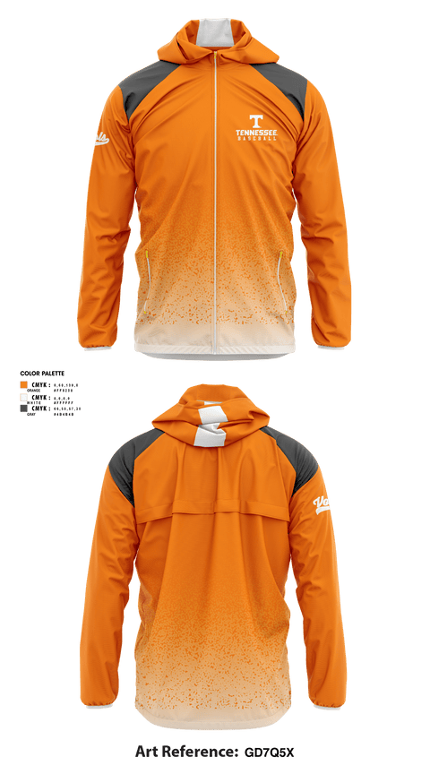 Windbreaker, University Of Tennessee Baseball, Baseball, Teamtime, Team time, sublimation, custom sports apparel, team uniforms, spirit wear, spiritwear, sports uniforms, custom shirts, team store, custom team store, fundraiser sports, apparel fundraiser