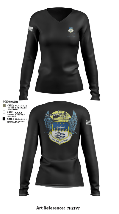 315th Airlift Wing/315th Maintenance Group 82634422 Women's Long Sleeve V-neck Shirt - 51 (1)