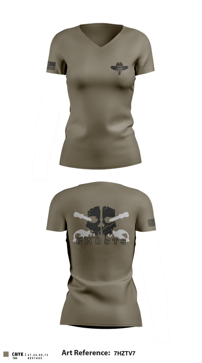GHOSTS 5648482 Women's Short Sleeve V-neck Shirt - 2