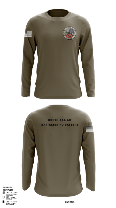 635th AAA AW Battalion HQ Battery 3041583 Long Sleeve Performance Shirt - 2