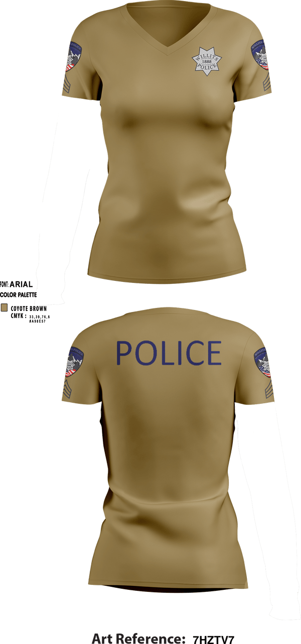 Women's Short Sleeve Vneck Shirt, Willits Little Lake JRTF, Police, Teamtime, Team time, sublimation, custom sports apparel, team uniforms, spirit wear, spiritwear, sports uniforms, custom shirts, team store, custom team store, fundraiser sports, apparel fundraiser