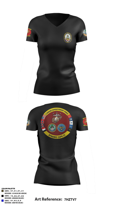 HWW DET 70976113 Women's Short Sleeve V-neck Shirt - 2