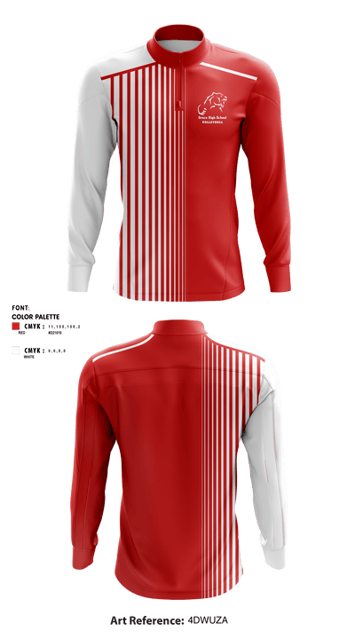 Grace High School Volleyball 18103042 Quarter Zip Jacket - 1
