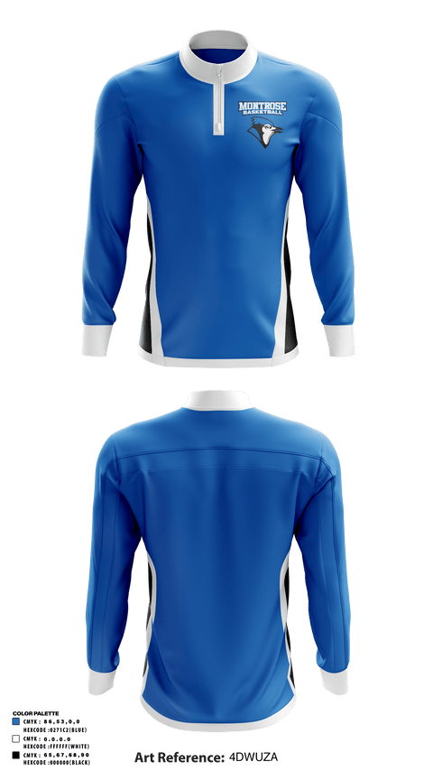 Quarter Zip Jacket, Montrose High School Basketball, Men's Basketball, Teamtime, Team time, sublimation, custom sports apparel, team uniforms, spirit wear, spiritwear, sports uniforms, custom shirts, team store, custom team store, fundraiser sports, apparel fundraiser