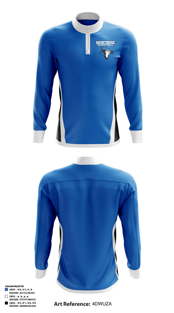 Quarter Zip Jacket, Montrose High School Basketball, Men's Basketball, Teamtime, Team time, sublimation, custom sports apparel, team uniforms, spirit wear, spiritwear, sports uniforms, custom shirts, team store, custom team store, fundraiser sports, apparel fundraiser