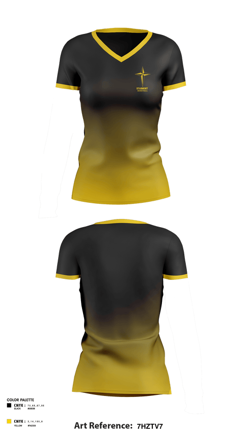Women's Short Sleeve Vneck Shirt, Starmont Middle School Basketball, Women's Basketball, Teamtime, Team time, sublimation, custom sports apparel, team uniforms, spirit wear, spiritwear, sports uniforms, custom shirts, team store, custom team store, fundraiser sports, apparel fundraiser