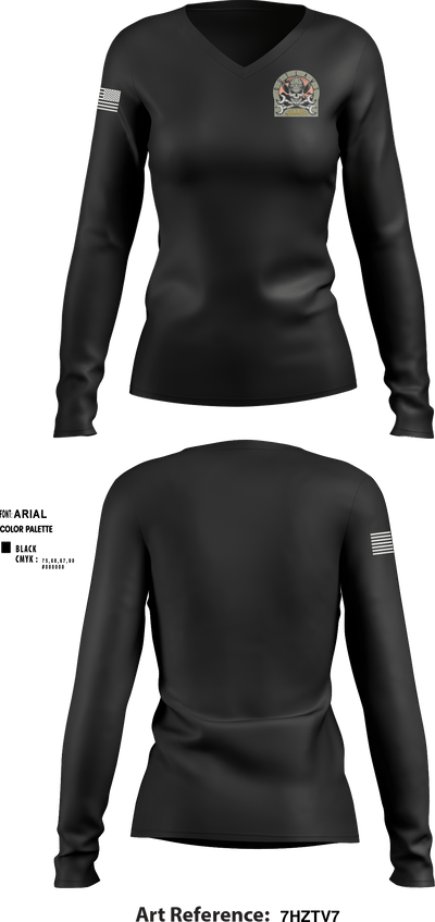 Delta Company "Outlaws" 47733508 Women's Long Sleeve V-neck Shirt - 2