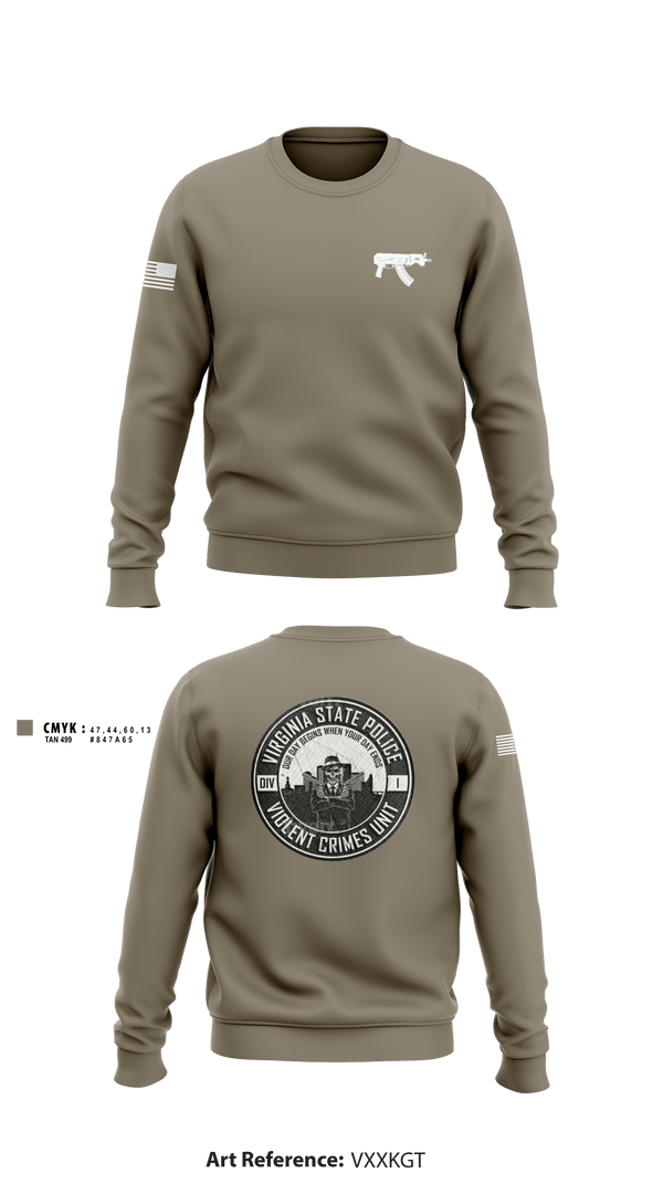 Crew Neck Sweatshirt, Violent Crimes Unit, Police, Teamtime, Team time, sublimation, custom sports apparel, team uniforms, spirit wear, spiritwear, sports uniforms, custom shirts, team store, custom team store, fundraiser sports, apparel fundraiser