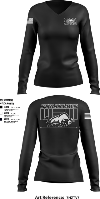 Women's Long Sleeve Vneck Shirt, 379 ECES/CEOHS, Air Force, Teamtime, Team time, sublimation, custom sports apparel, team uniforms, spirit wear, spiritwear, sports uniforms, custom shirts, team store, custom team store, fundraiser sports, apparel fundraiser