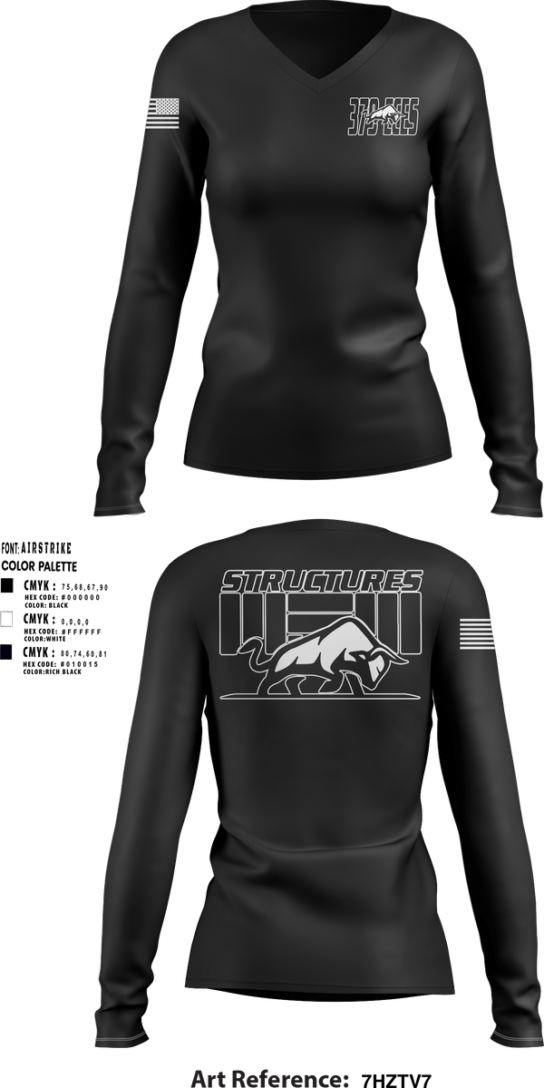 Women's Long Sleeve Vneck Shirt, 379 ECES/CEOHS, Air Force, Teamtime, Team time, sublimation, custom sports apparel, team uniforms, spirit wear, spiritwear, sports uniforms, custom shirts, team store, custom team store, fundraiser sports, apparel fundraiser