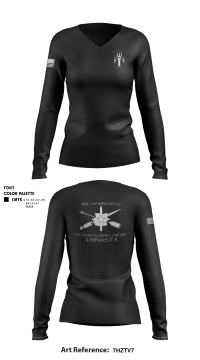 MSC 389th MI BN (SO) (A) 35905800 Women's Long Sleeve V-neck Shirt - 3
