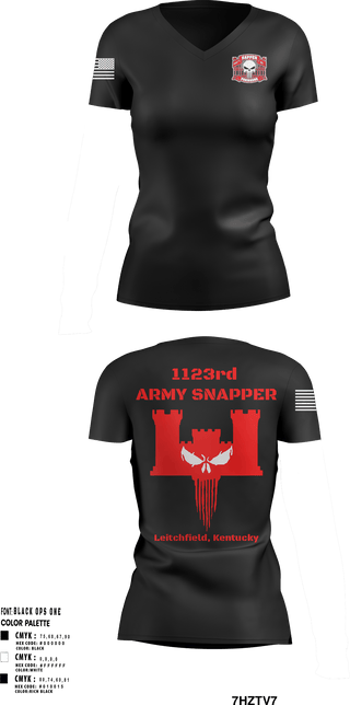 Women's Short Sleeve Vneck Shirt, 1123rd Sapper Company, Army, Teamtime, Team time, sublimation, custom sports apparel, team uniforms, spirit wear, spiritwear, sports uniforms, custom shirts, team store, custom team store, fundraiser sports, apparel fundraiser