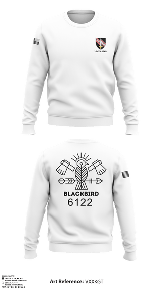 Crew Neck Sweatshirt, 1-54th SFABBco 1/54th SFAB, Army, Teamtime, Team time, sublimation, custom sports apparel, team uniforms, spirit wear, spiritwear, sports uniforms, custom shirts, team store, custom team store, fundraiser sports, apparel fundraiser