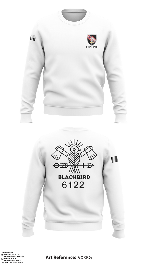 Crew Neck Sweatshirt, 1-54th SFABBco 1/54th SFAB, Army, Teamtime, Team time, sublimation, custom sports apparel, team uniforms, spirit wear, spiritwear, sports uniforms, custom shirts, team store, custom team store, fundraiser sports, apparel fundraiser