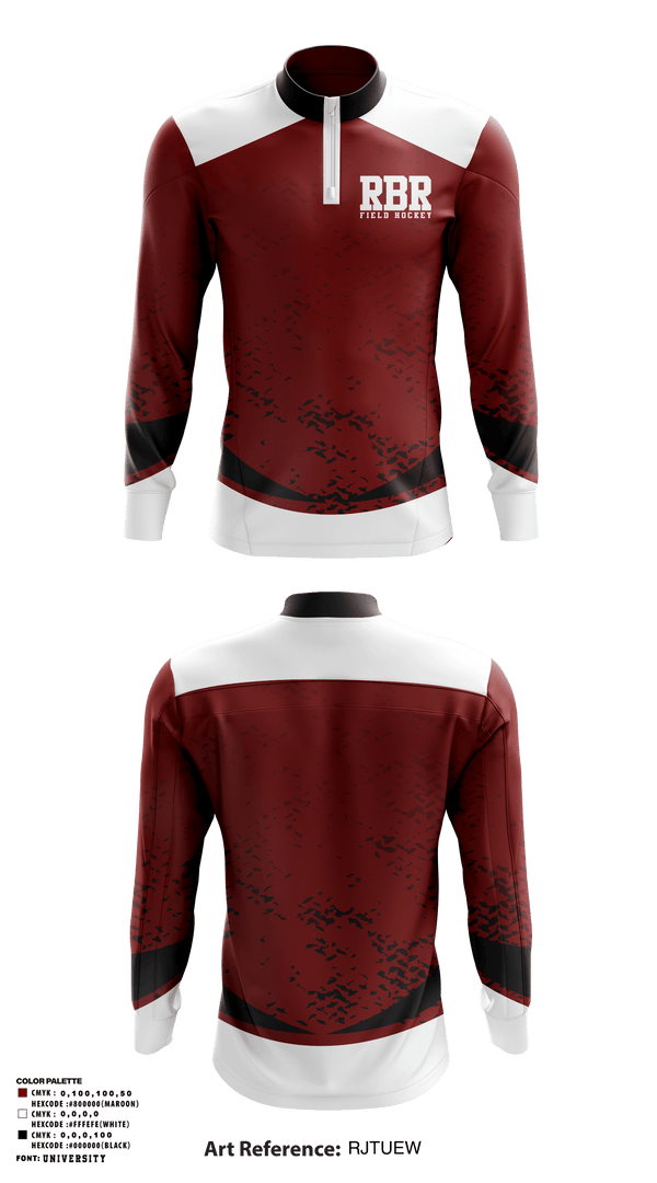 Quarter Zip Jacket, RBR Field Hockey, Field Hockey, Teamtime, Team time, sublimation, custom sports apparel, team uniforms, spirit wear, spiritwear, sports uniforms, custom shirts, team store, custom team store, fundraiser sports, apparel fundraiser