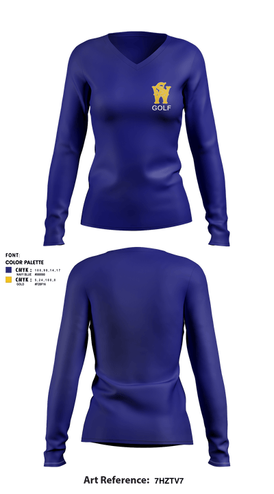 West Seattle High School Golf Team 9176643 Women's Long Sleeve V-neck Shirt - 1