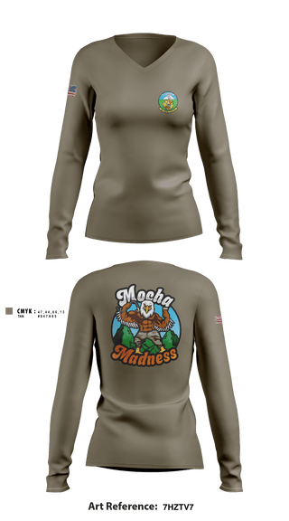 Women's Long Sleeve Vneck Shirt, , Air Force, Teamtime, Team time, sublimation, custom sports apparel, team uniforms, spirit wear, spiritwear, sports uniforms, custom shirts, team store, custom team store, fundraiser sports, apparel fundraiser