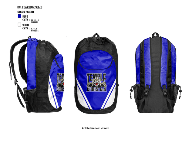 Gear Bag, Temple Christian School, Spirit Store, Teamtime, Team time, sublimation, custom sports apparel, team uniforms, spirit wear, spiritwear, sports uniforms, custom shirts, team store, custom team store, fundraiser sports, apparel fundraiser